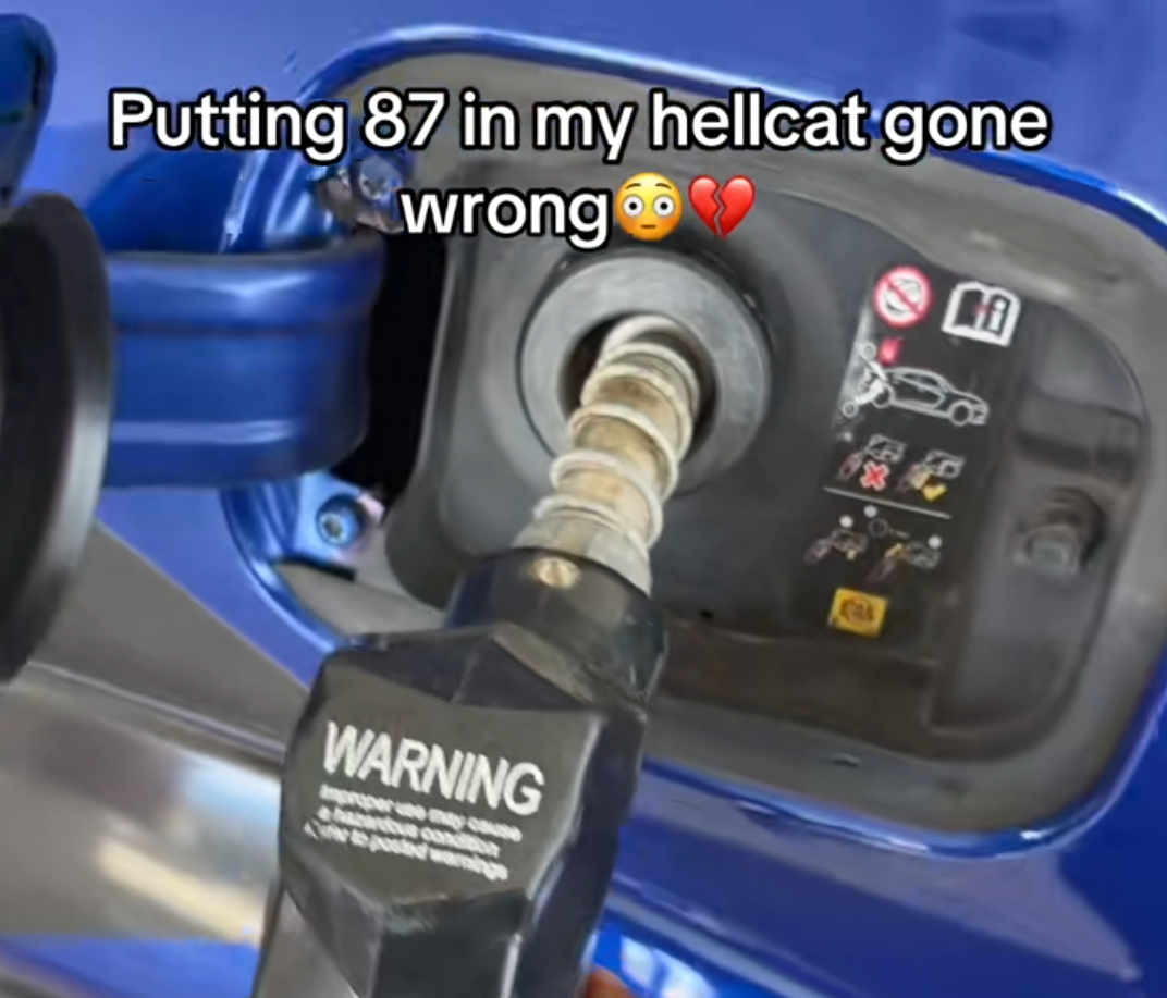 man puts wrong gas in hellcat