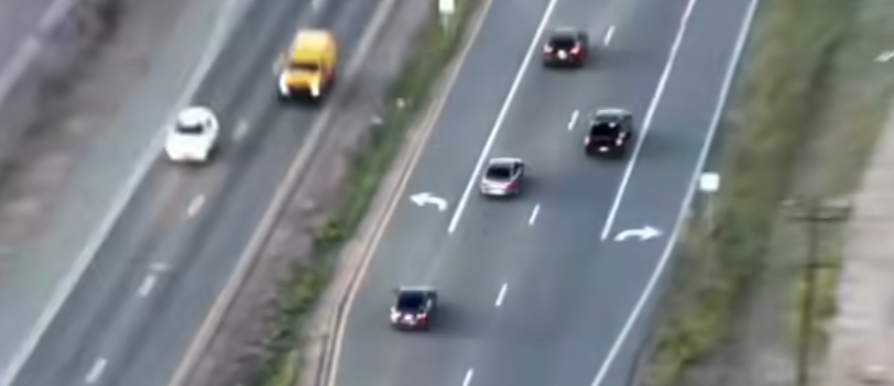 drone footage of highway