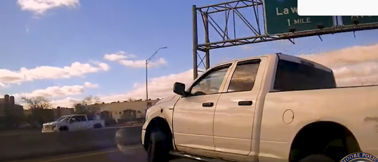 police ram truck in police chase
