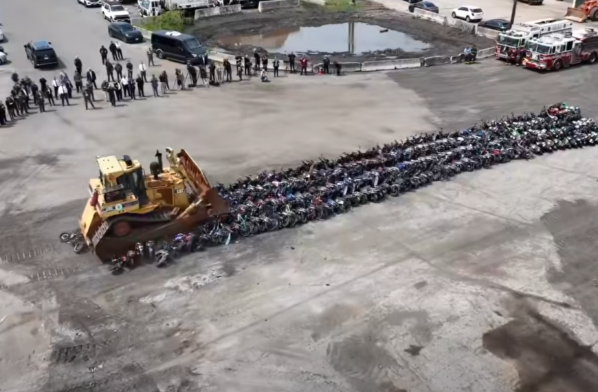 NYPD crushes illegal vehicles