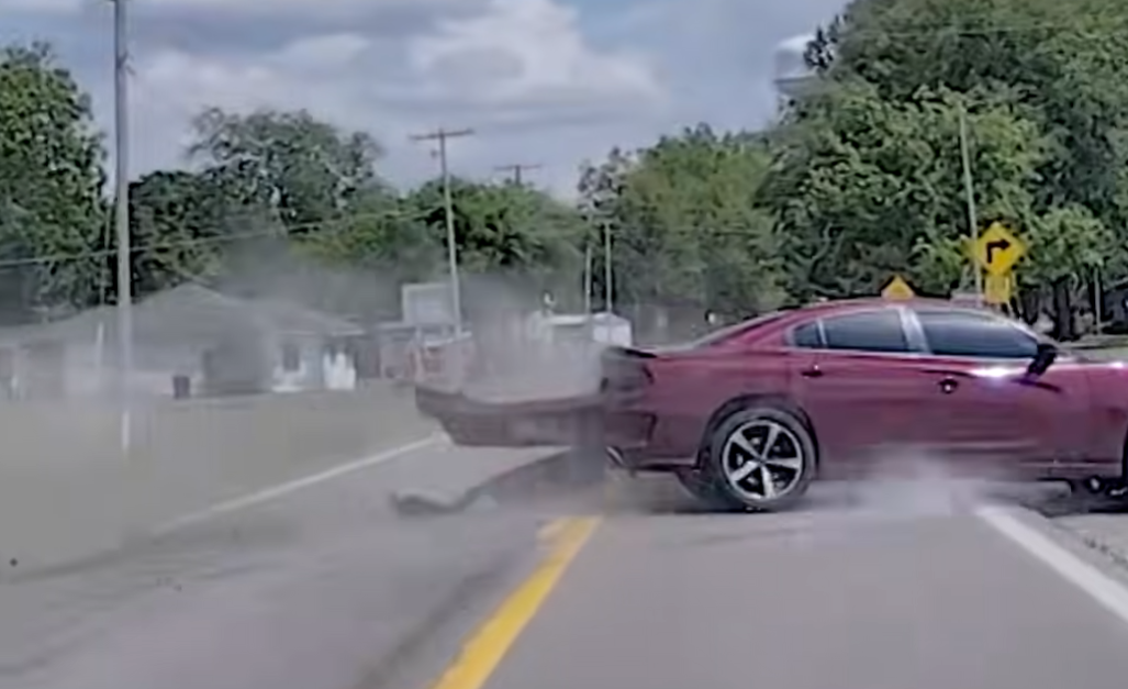 car crashes in police chase and child emerges