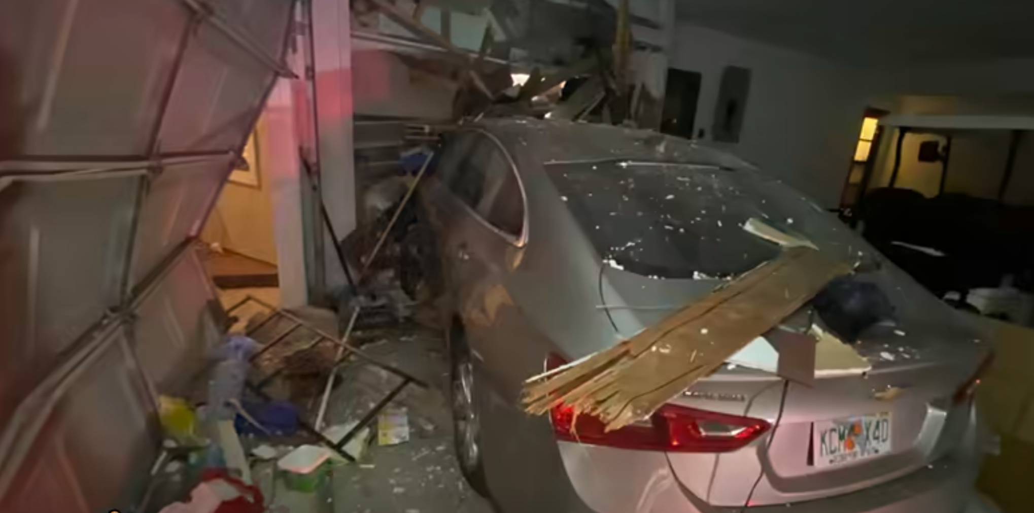 car crashes into home