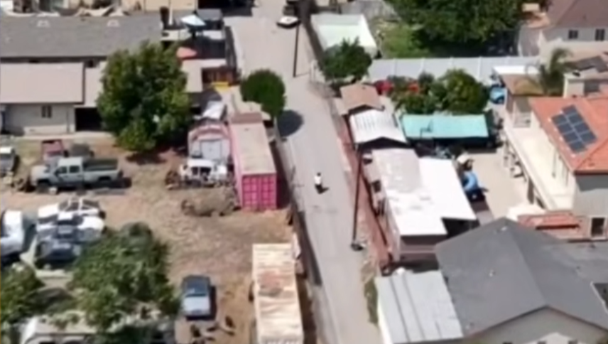 e-bike captured on drone during chase