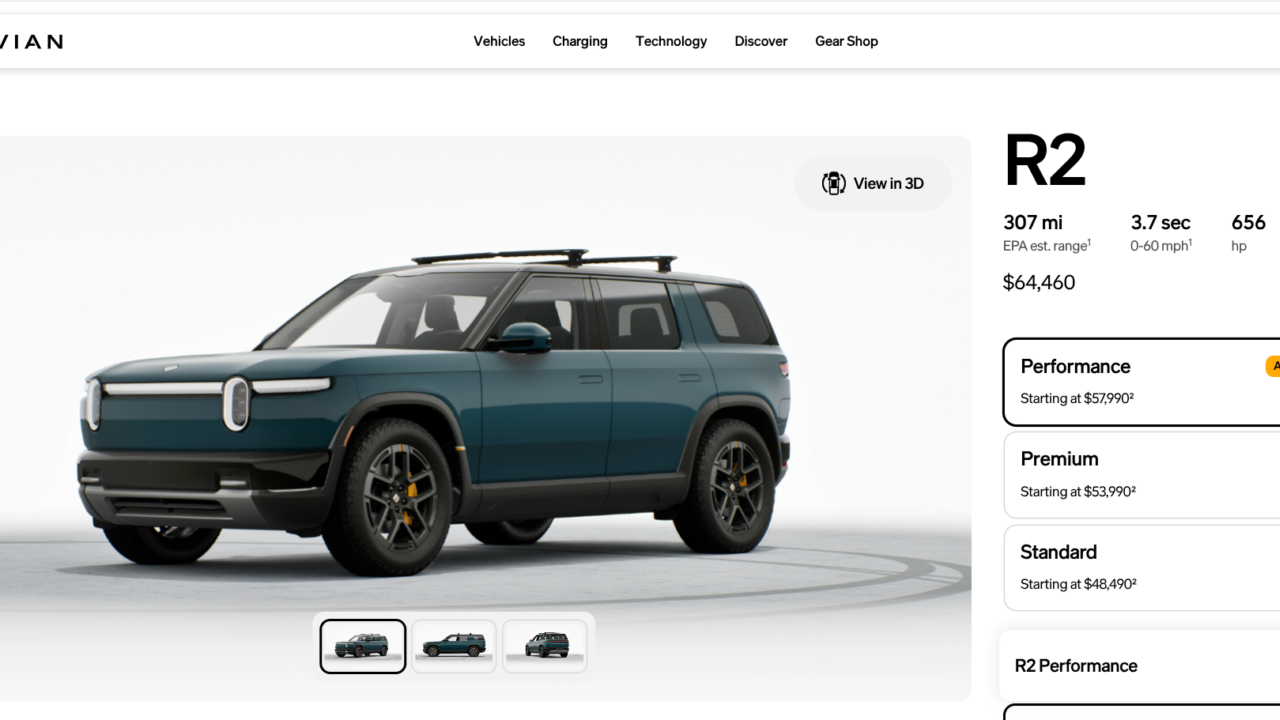 Rivian R2 configurator