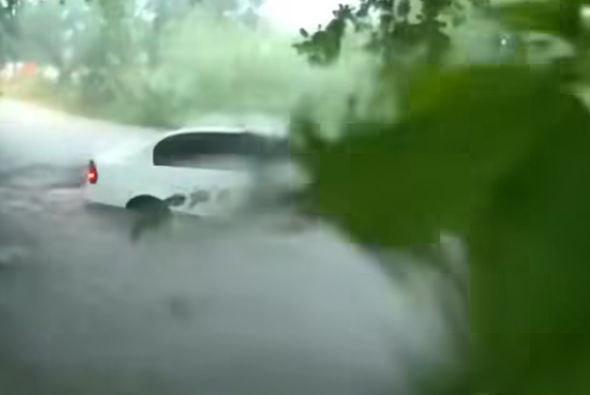 car drowning in water child saved