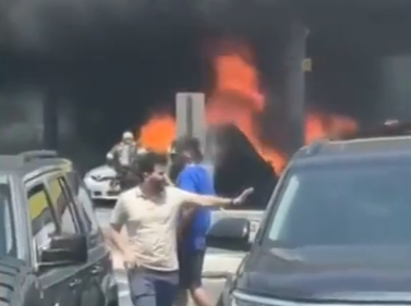 gas station fire road rage