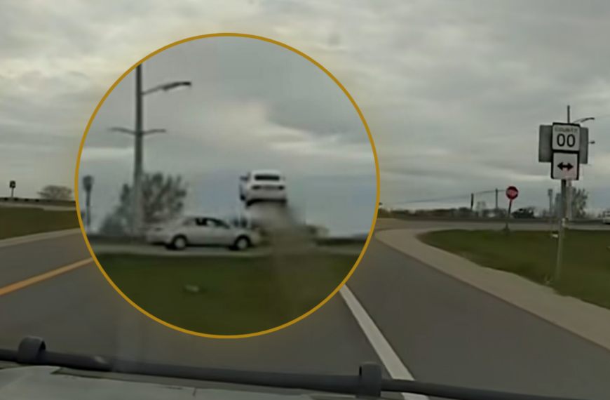 car jumps during police chase
