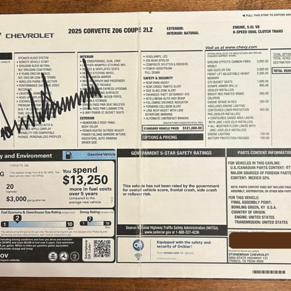 Corvette Owner Asked President Trump to Sign His Window Sticker, Couldn’t Believe What Came Back