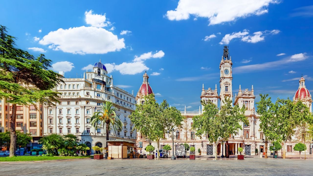 Plaza del Ayuntamiento in Valencia, Spain