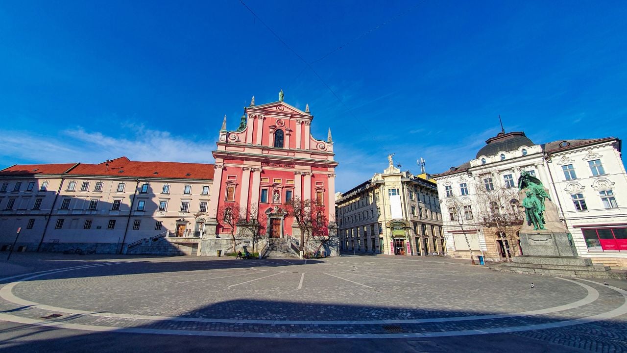 Prešeren Square in Ljubljana, Slovenia