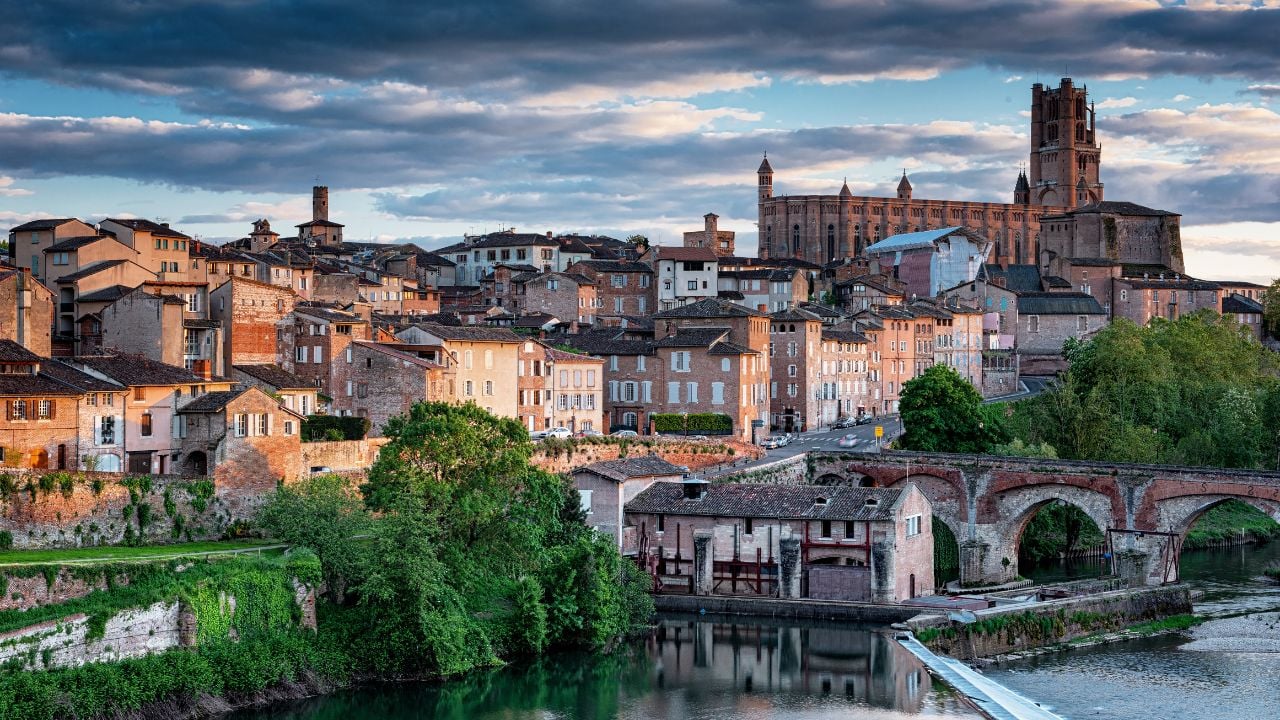 View of the old town of Albi, France, in the morning
