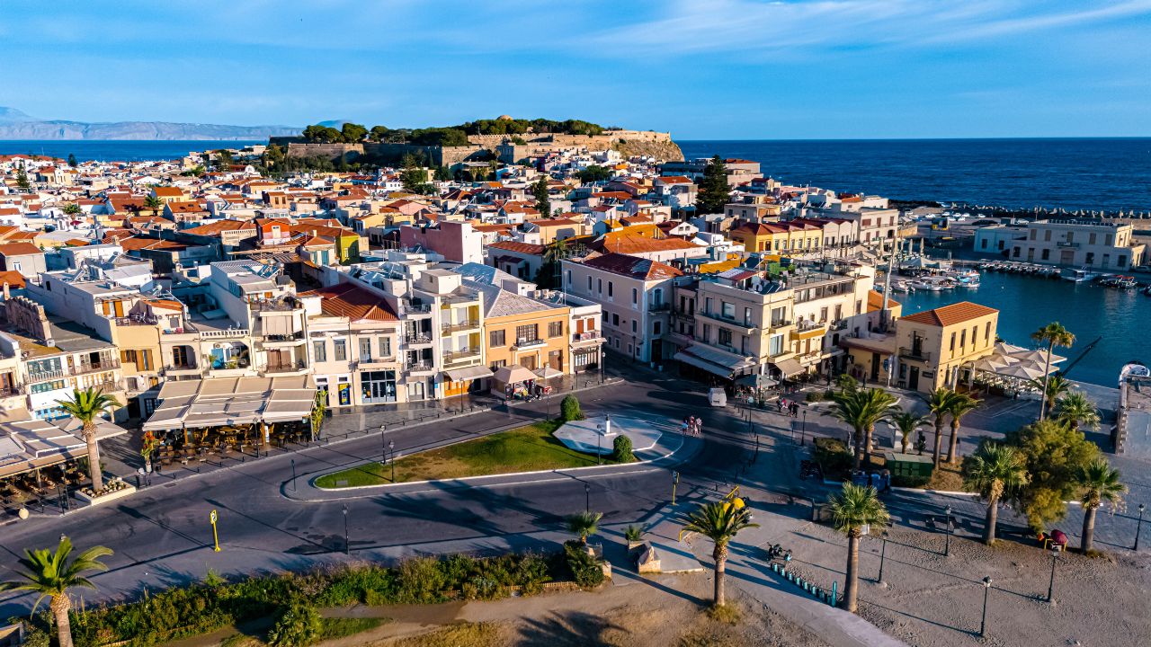 Aerial view of Rethymno, Crete, Greece
