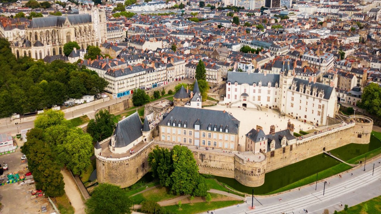 Aerial view of Nantes, France