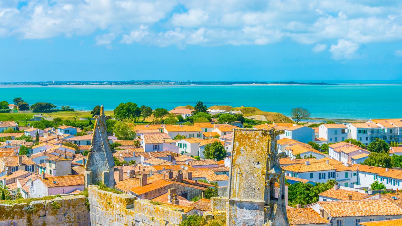 Aerial view of Saint-Martin-de-Ré on Île de Ré, France
