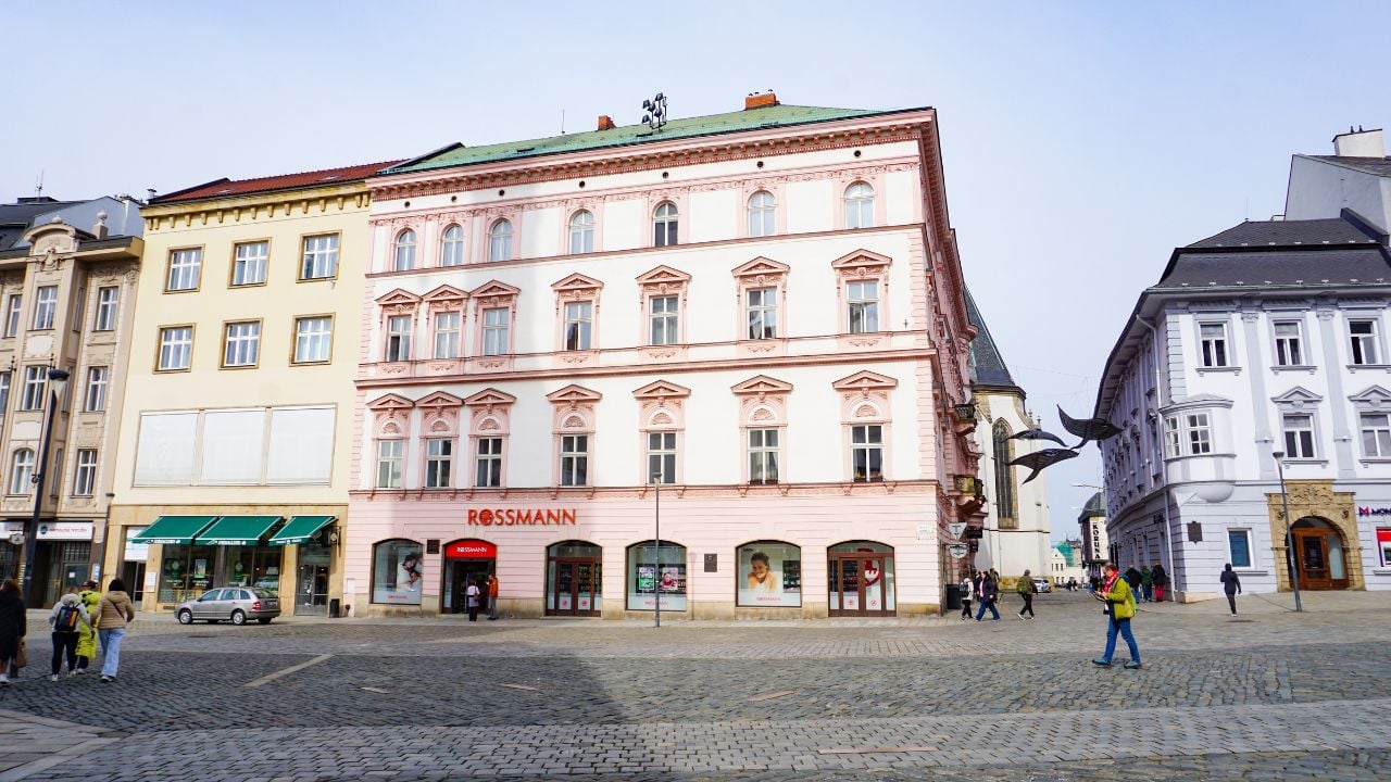 People walking on Horní náměstí in Olomouc, Czechia