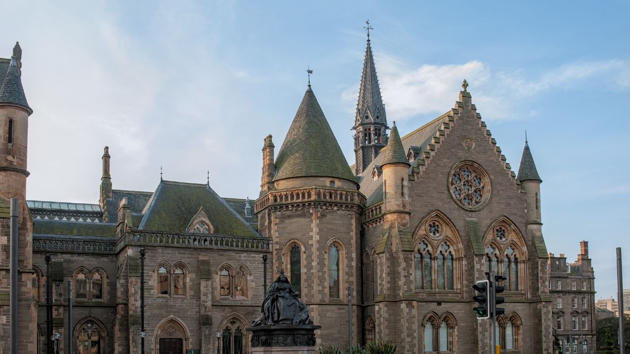 Exterior view of The McManus Art Gallery in Dundee, Scotland