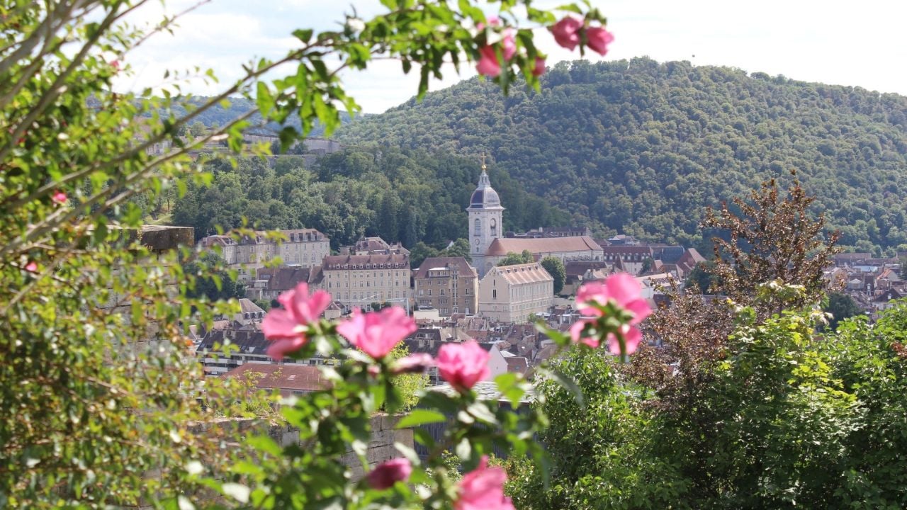 View of Besançon, France, from Fort Beauregard