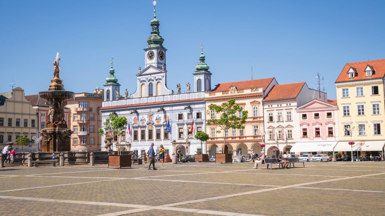 Přemysl Otakar II Square in České Budějovice, Czechia