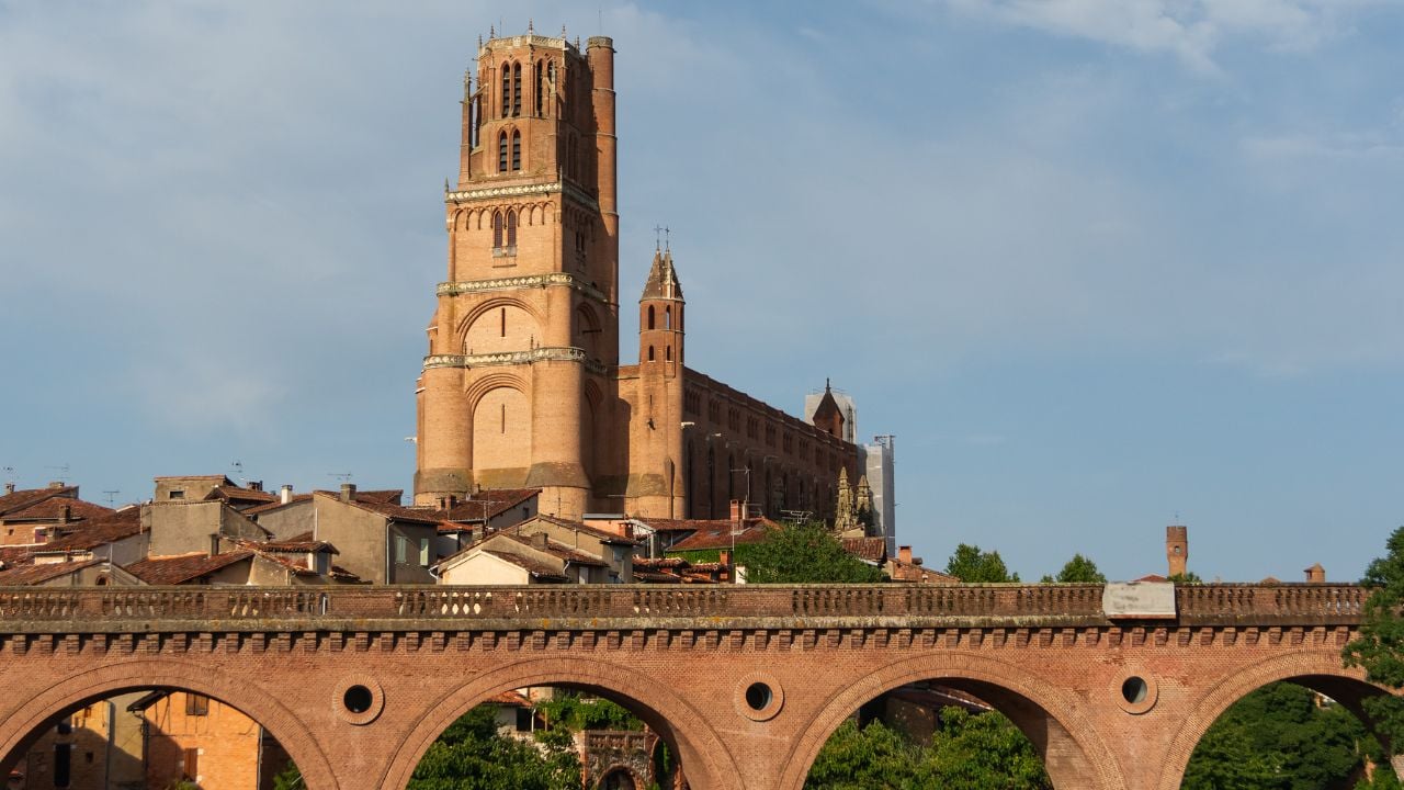View of Sainte-Cécile Cathedral in Albi, France