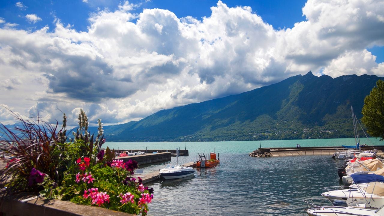 Lake Bourget near Aix-les-Bains in Savoie, France