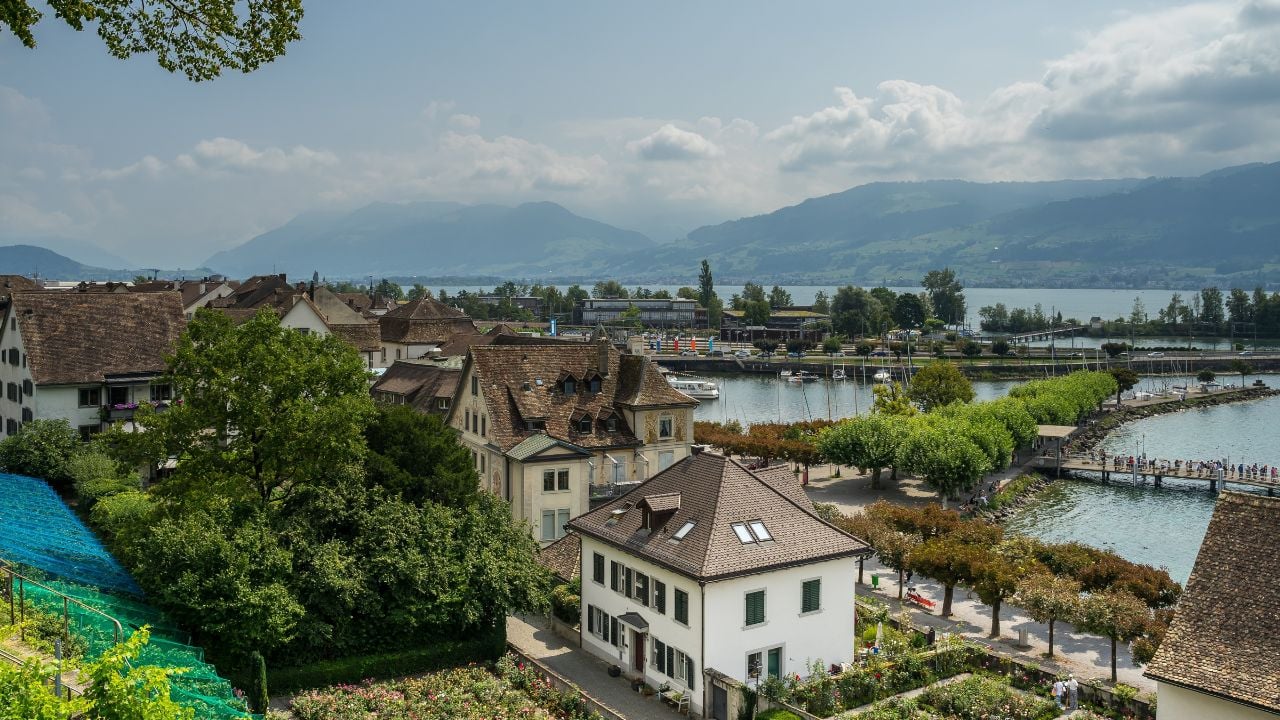 Rapperswil-Jona old town and castle on Lake Zurich, Switzerland