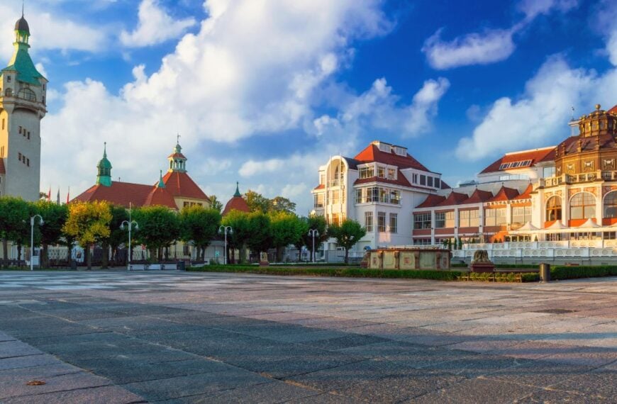 Lighthouse by the Baltic sea in Sopot, Poland.