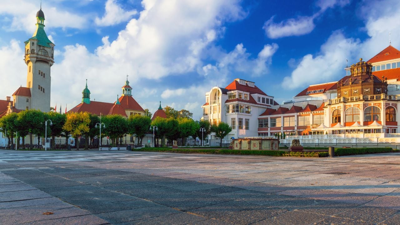 Lighthouse by the Baltic sea in Sopot, Poland.