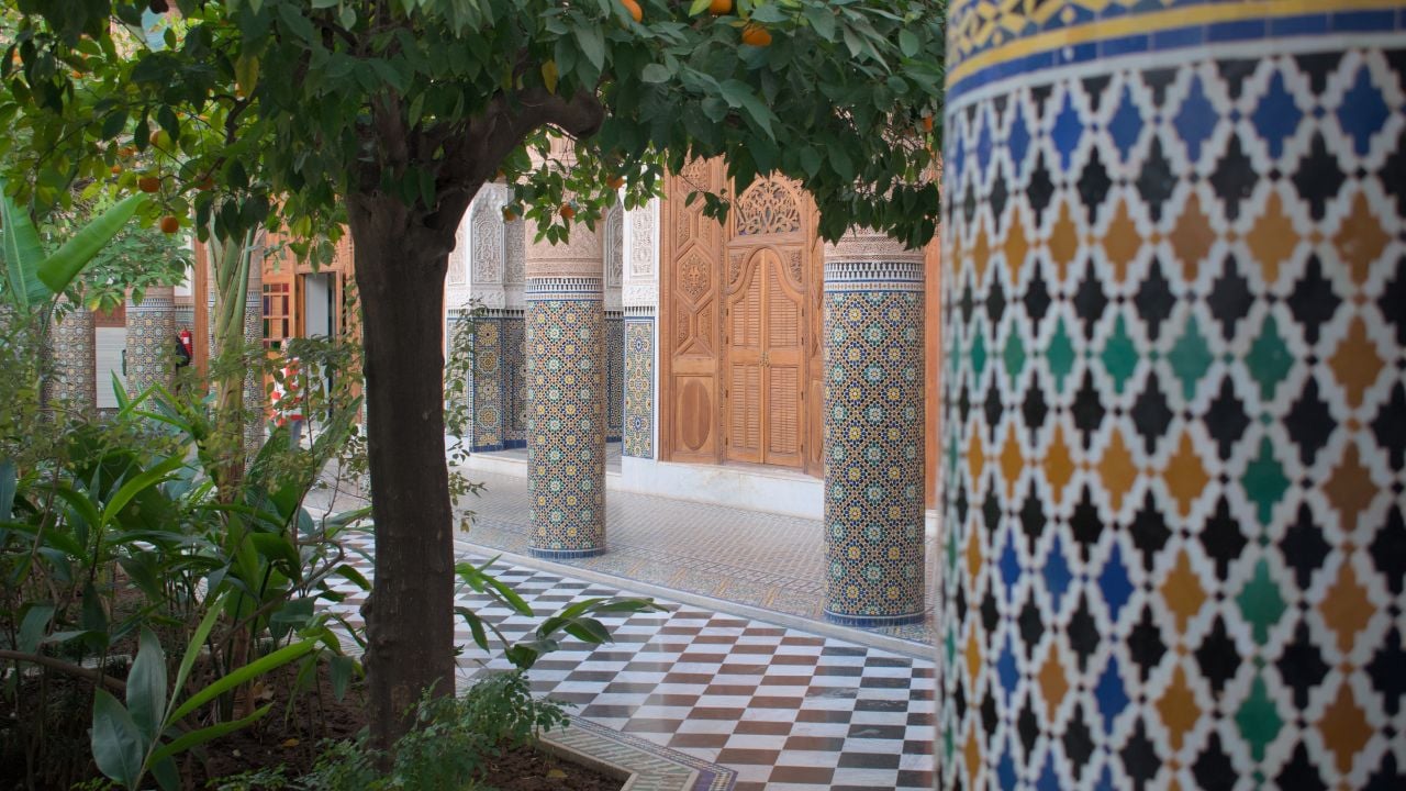 Courtyard of the Bahia Palace in Marrakesh, Morocco