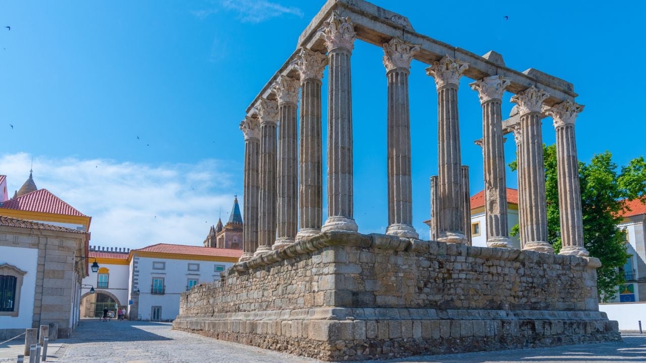 Temple of Diana in Portuguese town Evora.