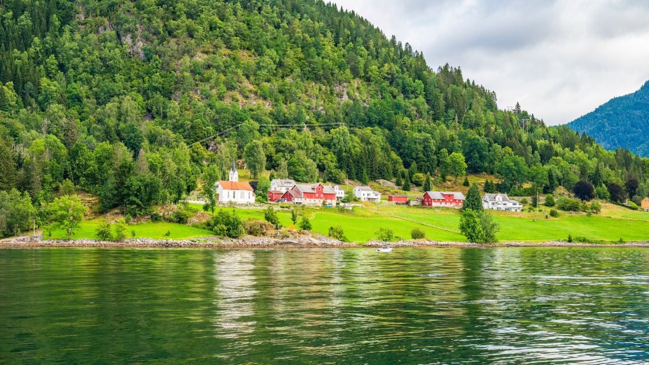 Sognefjord landscape near Balestrand, Norway.