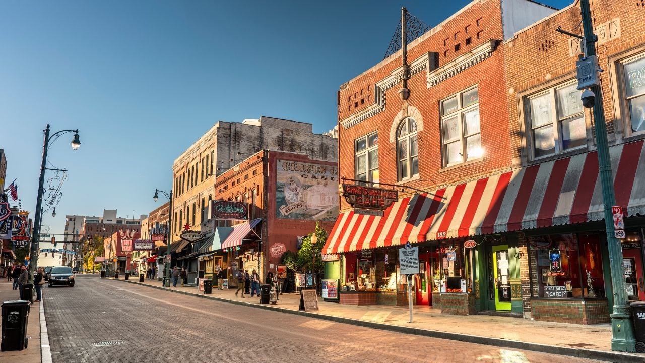 MEMPHIS, TENNESSEE - NOVEMBER 1, 2023: Memphis Tennessee Beale Street Entertainment District