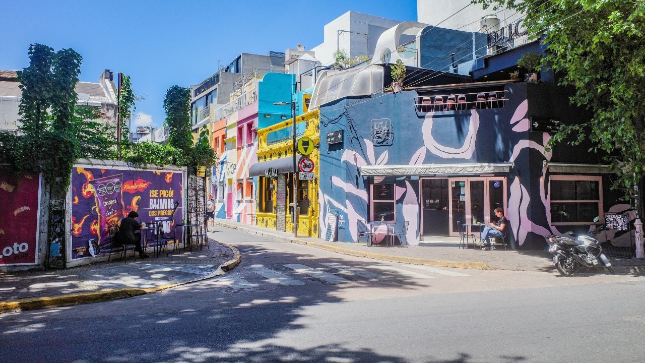 Buenos Aires, Argentina - 22 Nov, 2024: Vibrant streets of the Palermo Soho neighbourhood of Buenos Aires