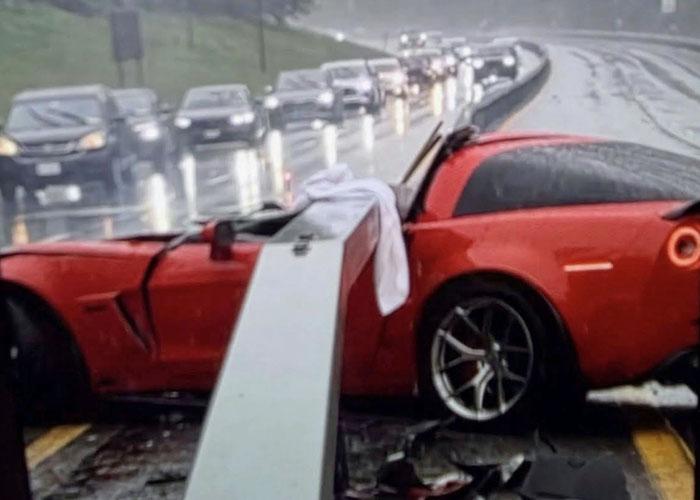 corvette crushed
