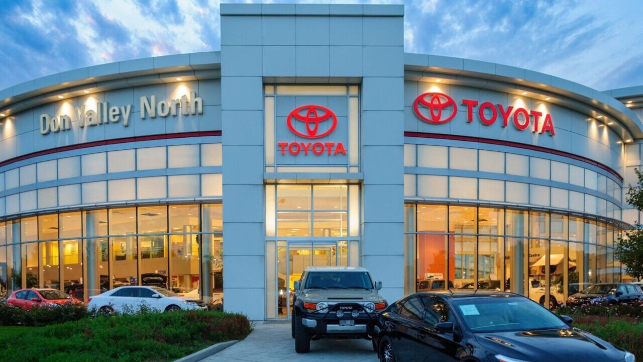 toyota dealership at night
