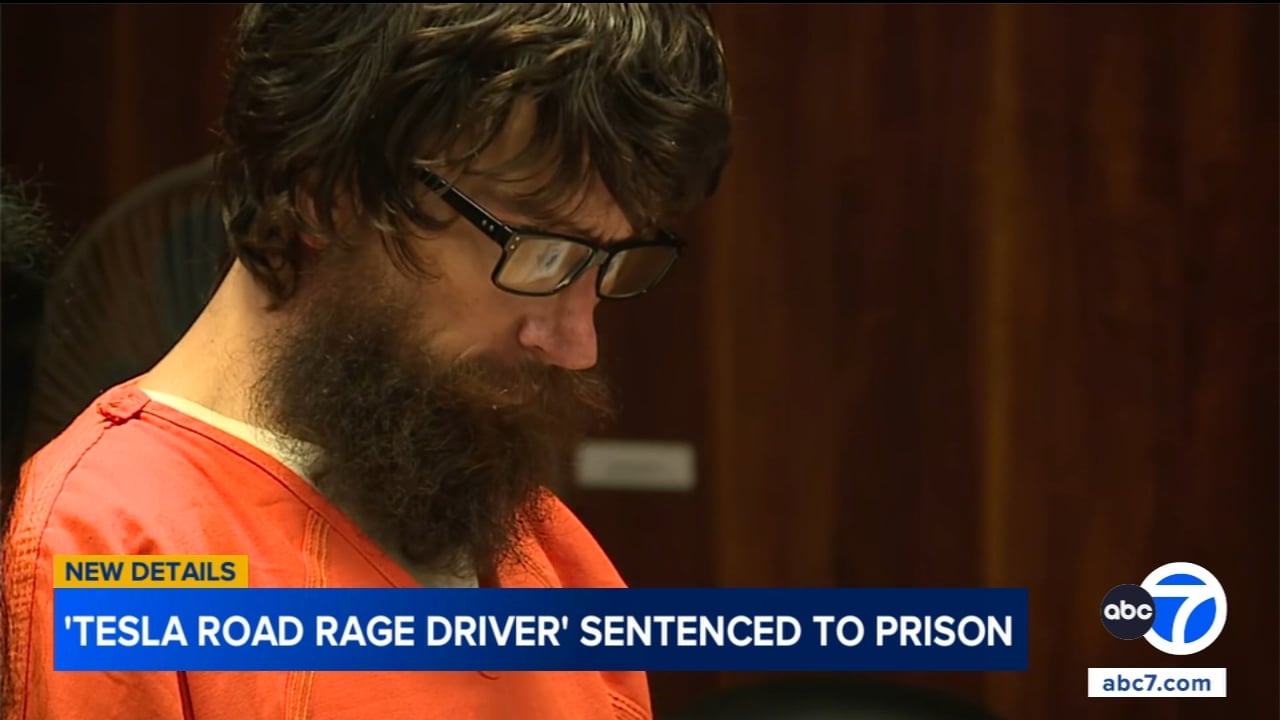tesla road rage goes to prison