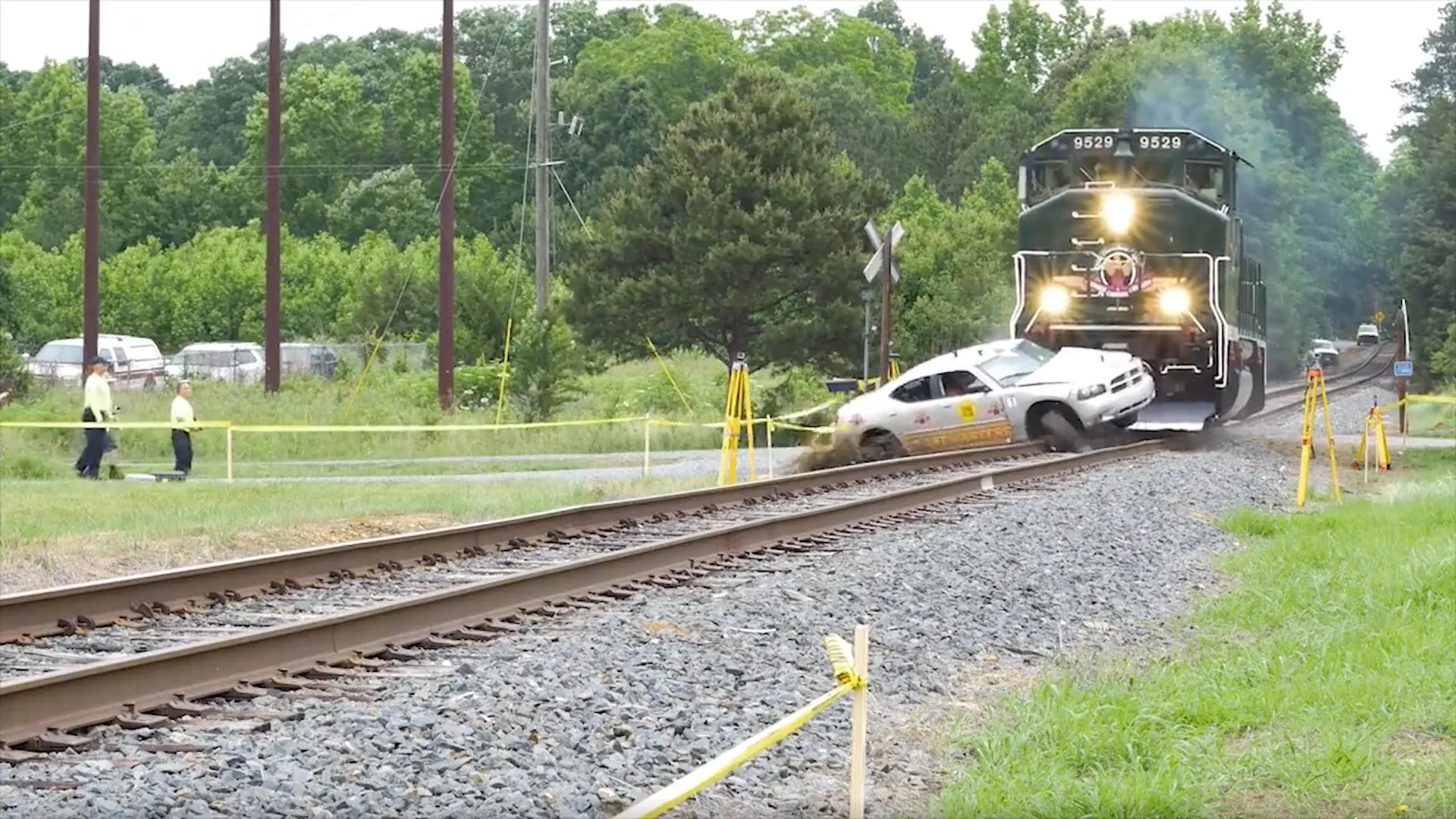 train hits car test simulation