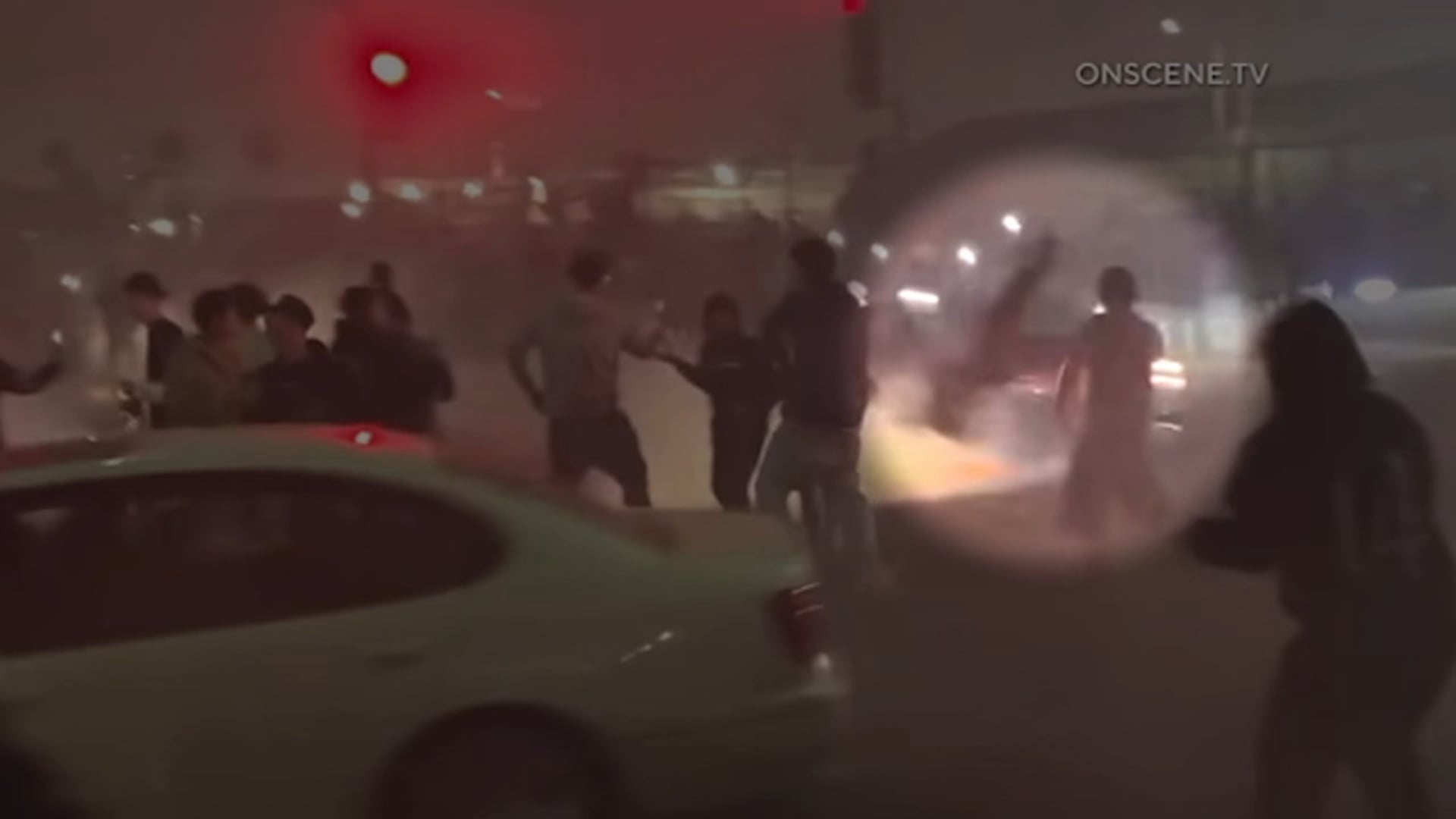 Driver runs into crowd