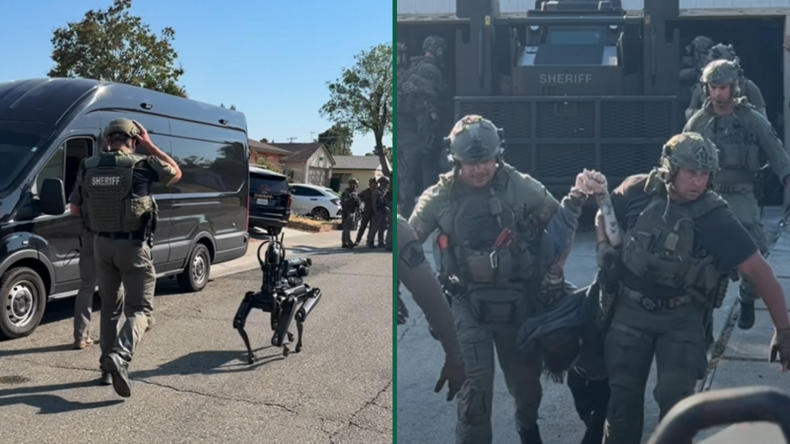 Drone Removes Knife From Armed Fugitive's Hand During SWAT Standoff