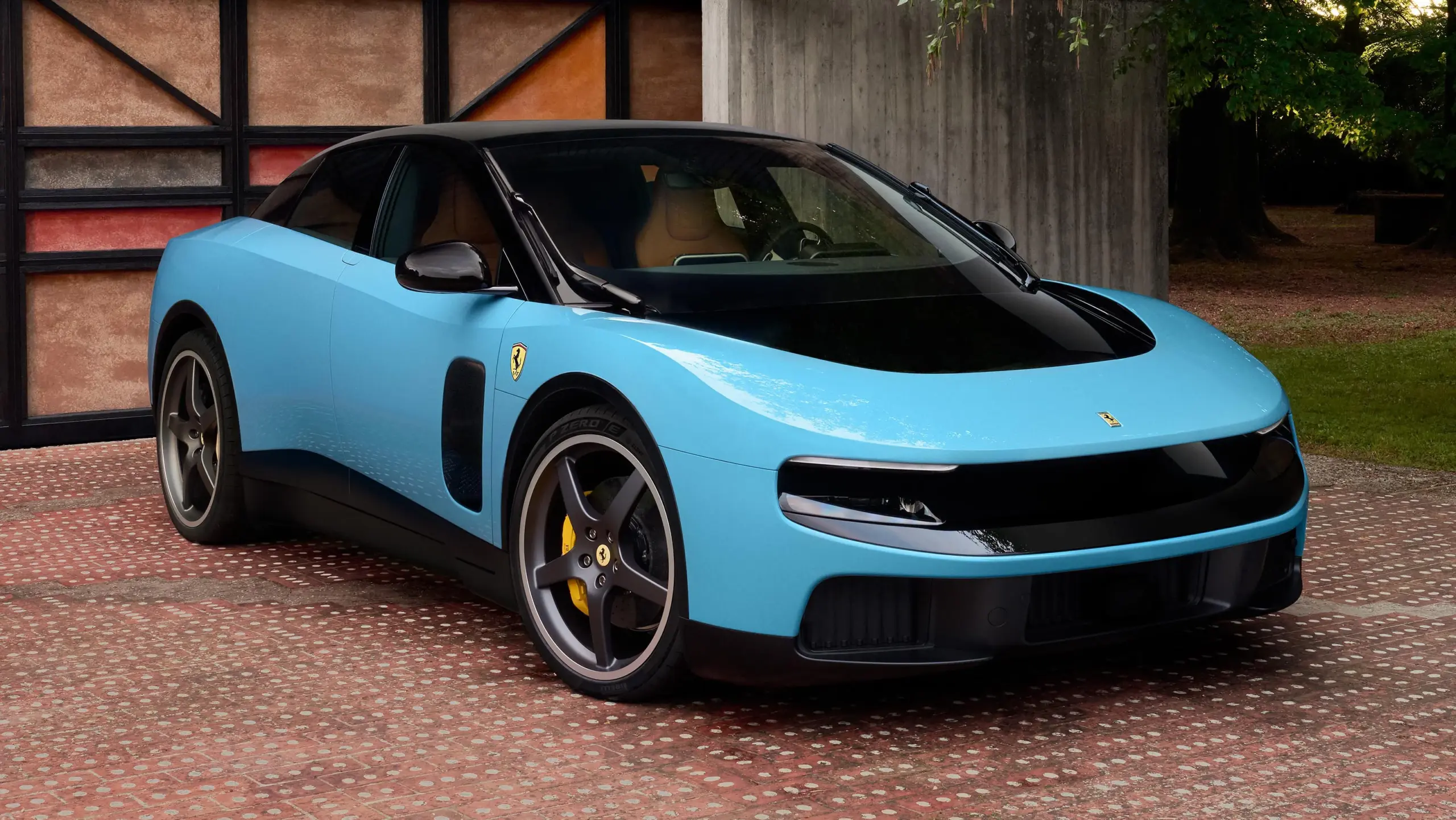Ferrari Luce EV front view Blue