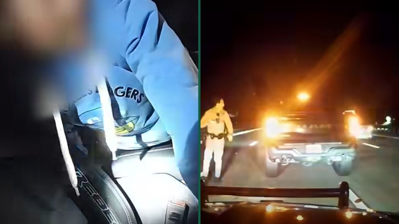 Oh No, I'm Not Driving California Highway Patrol Jump Into Car To Help Pull Drunk Driver Asleep Behind the Wheel