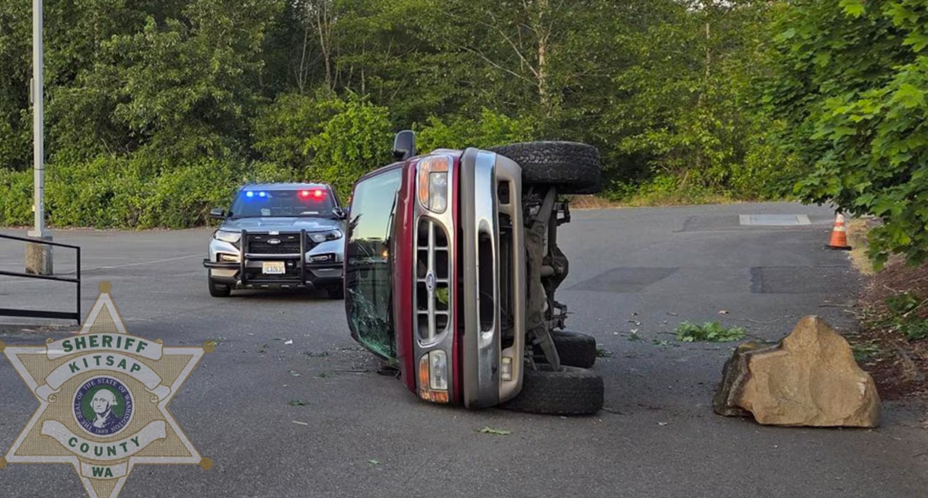 suv flipped over after DUI arrest