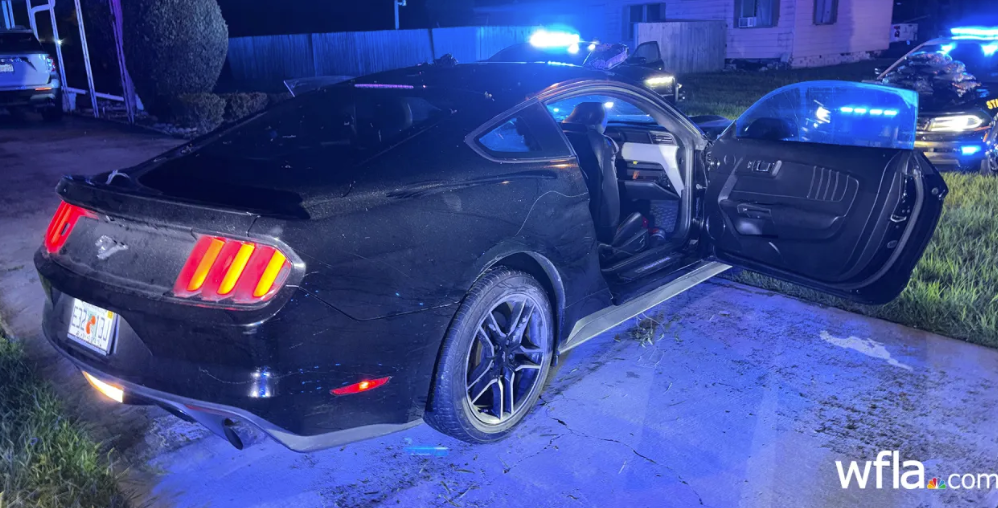 mustang pulled over