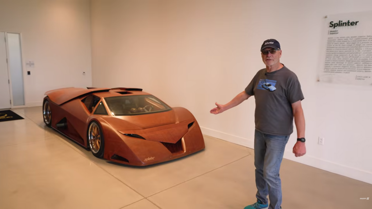 Splinter wooden sports car.
