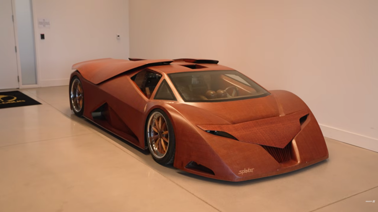 Splinter wooden sports car.