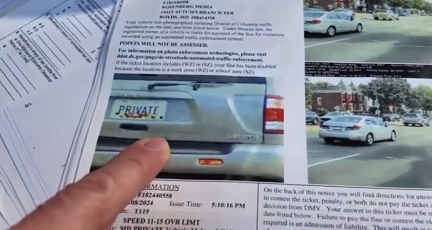 man had license plate copied and 20 tickets