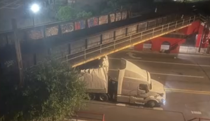 bridge claims another truck