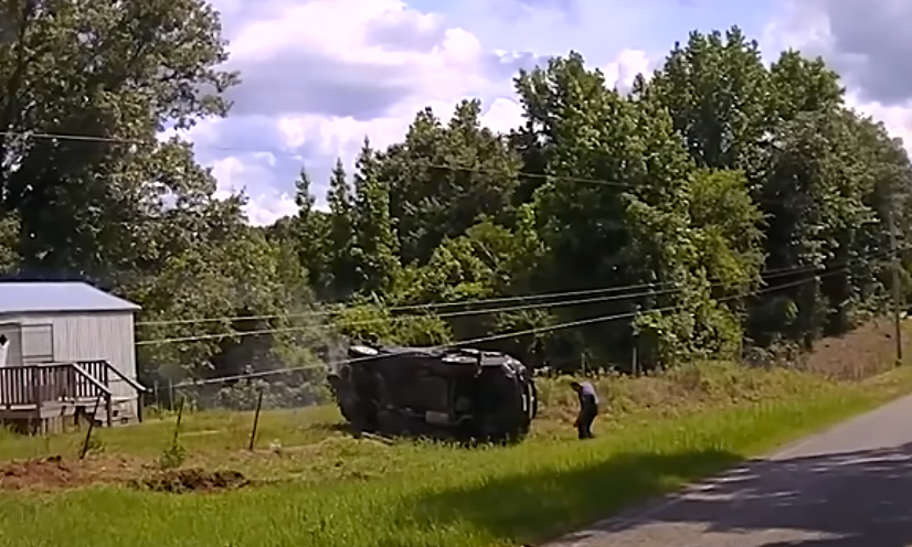 100 mph suv flips during car chase with kids inside