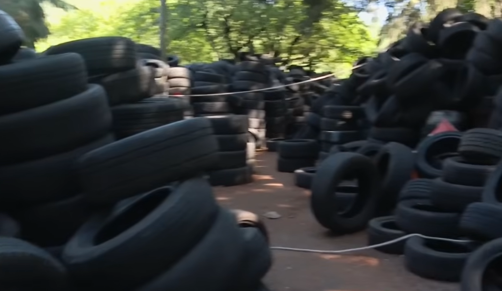 tires dumped in man's yard