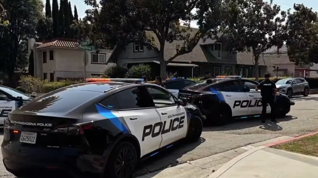 tesla police cars