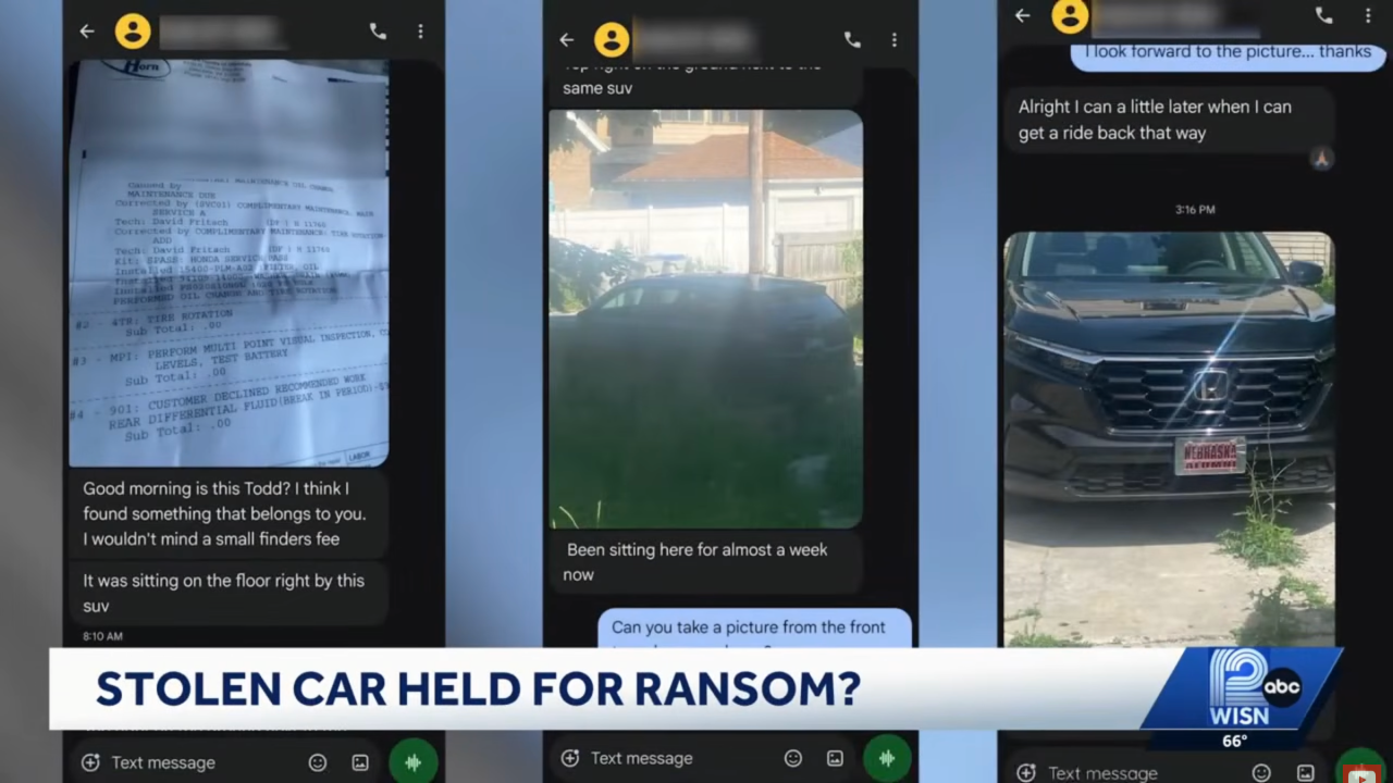 Milwaukee man receives texts about stolen car